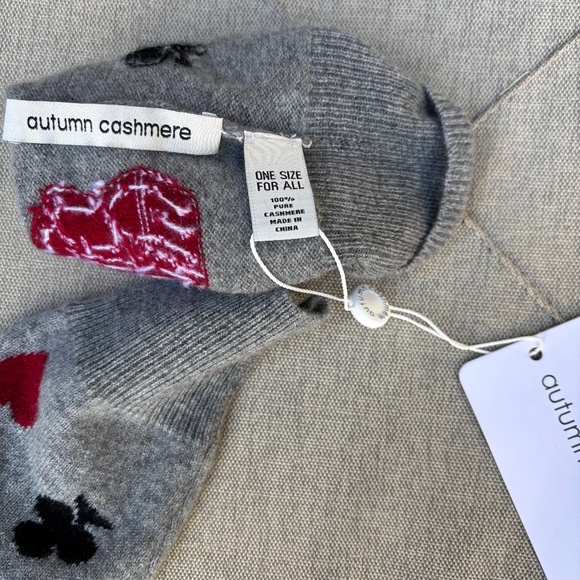 Autumn Cashmere Poker print Cashmere Fingerless Gloves - Picture 3 of 3